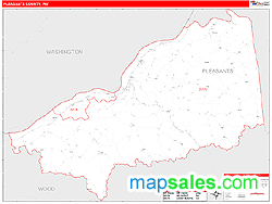 Pleasants County, WV Zip Code Wall Map