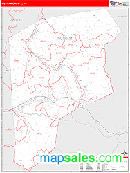 Putnam County, WV Zip Code Wall Map