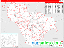 Raleigh County, WV Zip Code Wall Map