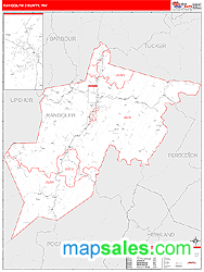 Randolph County, WV Zip Code Wall Map