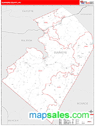 Summers County, WV Zip Code Wall Map