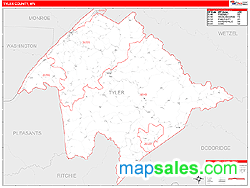 Tyler County, WV Zip Code Wall Map