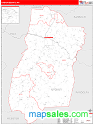 Upshur County, WV Zip Code Wall Map