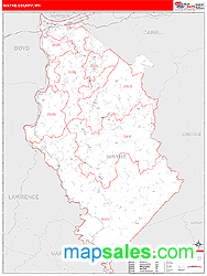 Wayne County, WV Zip Code Wall Map