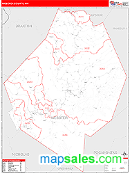 Webster County, WV Zip Code Wall Map