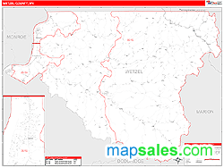 Wetzel County, WV Wall Map