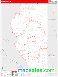 Adams County, WI Wall Map