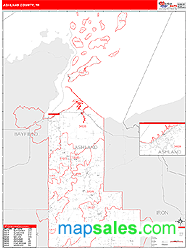 Ashland County, WI Zip Code Wall Map