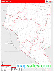 Buffalo County, WI Zip Code Wall Map