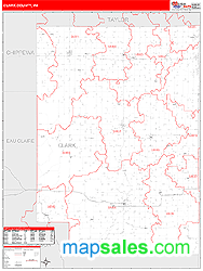 Clark County, WI Zip Code Wall Map