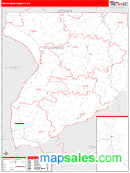 Crawford County, WI Zip Code Wall Map