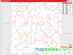 Dodge County, WI Zip Code Wall Map