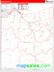 Douglas County, WI Zip Code Wall Map