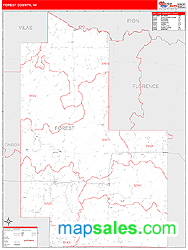 Forest County, WI Zip Code Wall Map