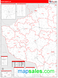 Grant County, WI Zip Code Wall Map