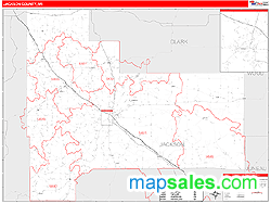 Jackson County, WI Zip Code Wall Map