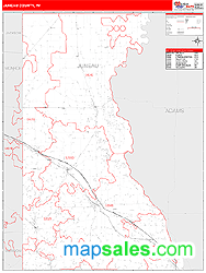 Juneau County, WI Zip Code Wall Map