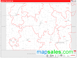 Lafayette County, WI Zip Code Wall Map