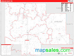 Langlade County, WI Zip Code Wall Map