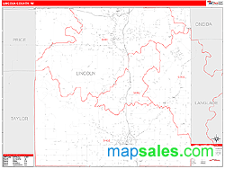 Lincoln County, WI Zip Code Wall Map