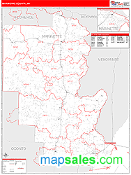 Marinette County, WI Zip Code Wall Map