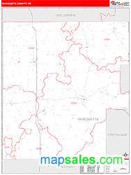 Marquette County, WI Zip Code Wall Map