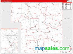 Portage County, WI Zip Code Wall Map