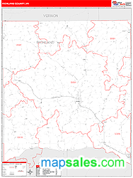 Richland County, WI Zip Code Wall Map