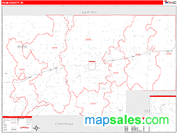 Rusk County, WI Zip Code Wall Map