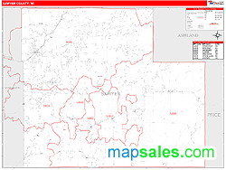 Sawyer County, WI Zip Code Wall Map