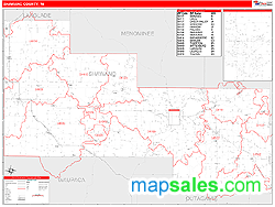 Shawano County, WI Zip Code Wall Map