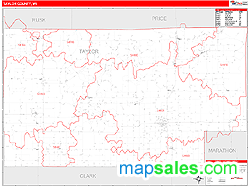 Taylor County, WI Zip Code Wall Map