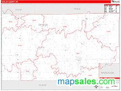 Taylor County, WI Wall Map
