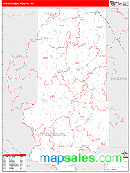 Trempealeau County, WI Zip Code Wall Map