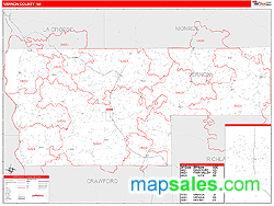 Vernon County, WI Zip Code Wall Map