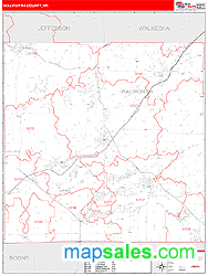 Walworth County, WI Zip Code Wall Map