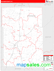 Washburn County, WI Zip Code Wall Map