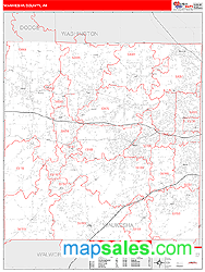 Waukesha County, WI Zip Code Wall Map