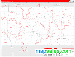 Waushara County, WI Zip Code Wall Map