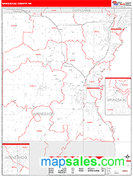 Winnebago County, WI Zip Code Wall Map