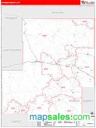 Carbon County, WY Zip Code Wall Map