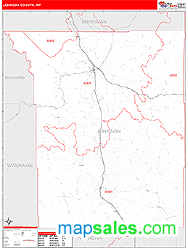 Johnson County, WY Zip Code Wall Map