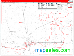 Laramie County, WY Zip Code Wall Map