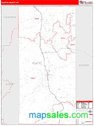 Platte County, WY Zip Code Wall Map