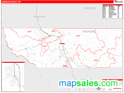 Sheridan County, WY Zip Code Wall Map