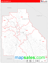 Sublette County, WY Zip Code Wall Map