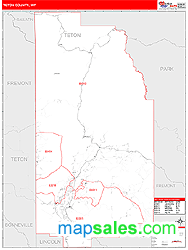 Teton County, WY Zip Code Wall Map