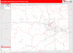 Ann Arbor Metro Area Wall Map