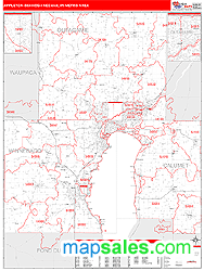 Appleton-Oshkosh-Neenah Metro Area Wall Map