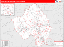 Asheville Metro Area Wall Map